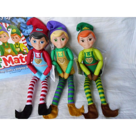 NEW Christmas Elf on a shelf Elf Mates Friends and Book Chef Toy Maker & Cobbler - Picture 2 of 4
